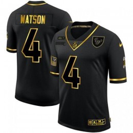 Houston Houston Texans #4 Deshaun Watson Men's 2020 Salute To Service Golden Limited NFL Jersey Black Men's