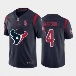 Houston Houston Texans #4 Deshaun Watson Navy Blue Men's Big Team Logo Player Vapor Limited NFL Jersey