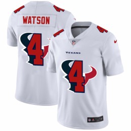 Houston Houston Texans #4 Deshaun Watson White Men's Team Logo Dual Overlap Limited NFL Jersey