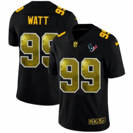 Houston Houston Texans #99 J.J. Watt Men's Black Golden Sequin Vapor Limited NFL Jersey