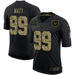 Houston Houston Texans #99 J.J. Watt Men's 2020 Salute To Service Camo Limited NFL Jersey Black Men's