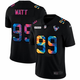 Houston Houston Texans #99 J.J. Watt Men's Multi-Color Black 2020 NFL Crucial Catch Vapor Untouchable Limited Jersey