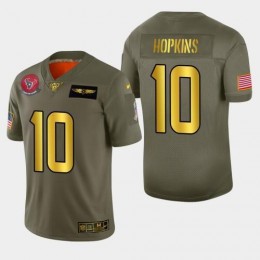 Houston Texans #10 DeAndre Hopkins Men's Olive Gold 2019 Salute to Service NFL 100 Limited Jersey
