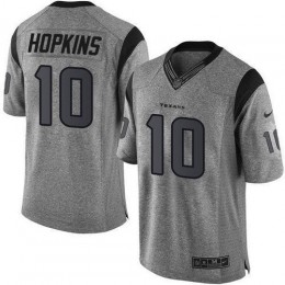 Houston Texans #10 DeAndre Hopkins Gray Men's Stitched NFL Limited Gridiron Gray Jersey