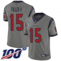 Houston Texans #15 Will Fuller V Gray Men's Stitched NFL Limited Inverted Legend 100th Season Jersey