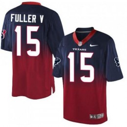 Houston Texans #15 Will Fuller V Navy Blue/Red Men's Stitched NFL Elite Fadeaway Fashion Jersey