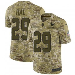 Houston Texans #29 Andre Hal Camo Men's Stitched NFL Limited 2018 Salute To Service Jersey