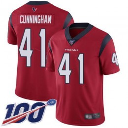 Houston Texans #41 Zach Cunningham Red Alternate Men's Stitched NFL 100th Season Vapor Limited Jersey