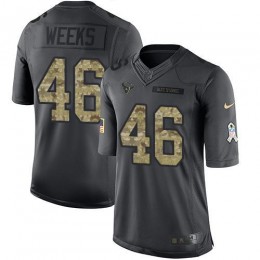 Houston Texans #46 Jon Weeks Black Men's Stitched NFL Limited 2016 Salute to Service Jersey