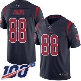 Houston Texans #88 Jordan Akins Navy Blue Men's Stitched NFL Limited Rush 100th Season Jersey