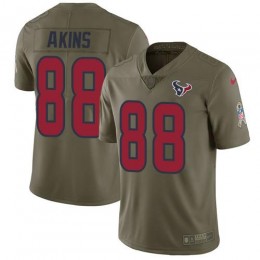 Houston Texans #88 Jordan Akins Olive Men's Stitched NFL Limited 2017 Salute To Service Jersey