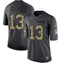 Texans #13 Brandin Cooks Black Men's Stitched NFL Limited 2016 Salute To Service Jersey