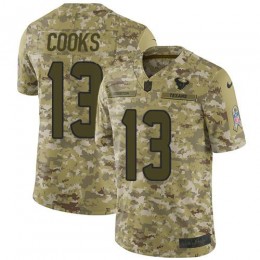 Texans #13 Brandin Cooks Camo Men's Stitched NFL Limited 2018 Salute To Service Jersey