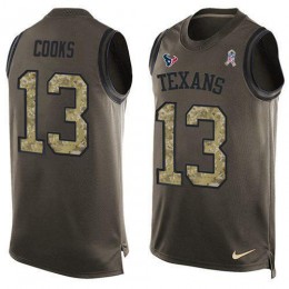 Texans #13 Brandin Cooks Green Men's Stitched NFL Limited Salute To Service Tank Top Jersey