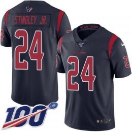 Texans #24 Derek Stingley Jr. Navy Blue Men's Stitched NFL Limited Rush 100th Season Jersey