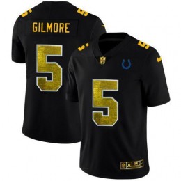 Indianapolis Colts #5 Stephon Gilmore Men's Black Golden Sequin Vapor Limited NFL Jersey