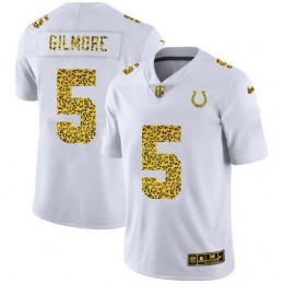 Indianapolis Colts #5 Stephon Gilmore Men's Flocked Leopard Print Vapor Limited NFL Jersey White