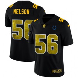 Indianapolis Colts #56 Quenton Nelson Men's Black Golden Sequin Vapor Limited NFL Jersey
