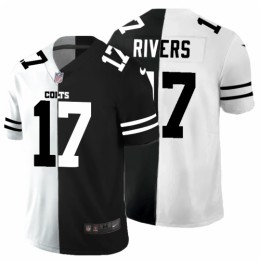 Indianapolis Indianapolis Colts #17 Philip Rivers Men's Black V White Peace Split Vapor Untouchable Limited NFL Jersey