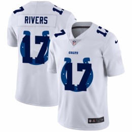 Indianapolis Indianapolis Colts #17 Philip Rivers White Men's Team Logo Dual Overlap Limited NFL Jersey