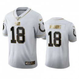Indianapolis Indianapolis Colts #18 Peyton Manning Men's White Golden Edition Vapor Limited NFL 100 Jersey