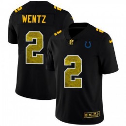 Indianapolis Indianapolis Colts #2 Carson Wentz Men's Black Golden Sequin Vapor Limited NFL Jersey