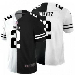 Indianapolis Indianapolis Colts #2 Carson Wentz Men's Black V White Peace Split Vapor Untouchable Limited NFL Jersey