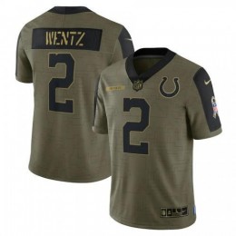 Indianapolis Indianapolis Colts #2 Carson Wentz Olive 2021 Salute To Service Limited Player Jersey