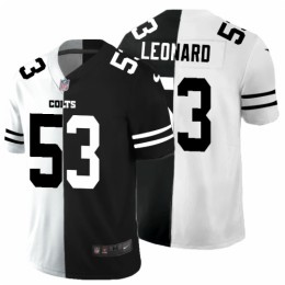 Indianapolis Indianapolis Colts #53 Darius Leonard Men's Black V White Peace Split Vapor Untouchable Limited NFL Jersey