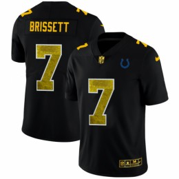 Indianapolis Indianapolis Colts #7 Jacoby Brissett Men's Black Golden Sequin Vapor Limited NFL Jersey