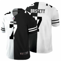 Indianapolis Indianapolis Colts #7 Jacoby Brissett Men's Black V White Peace Split Vapor Untouchable Limited NFL Jersey