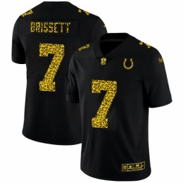 Indianapolis Indianapolis Colts #7 Jacoby Brissett Men's Leopard Print Fashion Vapor Limited NFL Jersey Black Men's