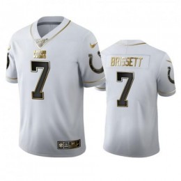 Indianapolis Indianapolis Colts #7 Jacoby Brissett Men's White Golden Edition Vapor Limited NFL 100 Jersey