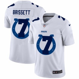 Indianapolis Indianapolis Colts #7 Jacoby Brissett White Men's Team Logo Dual Overlap Limited NFL Jersey