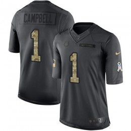 Colts #1 Parris Campbell Black Men's Stitched NFL Limited 2016 Salute To Service Jersey