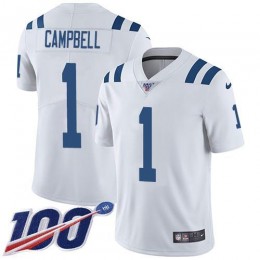 Colts #1 Parris Campbell White Men's Stitched NFL 100th Season Vapor Limited Jersey
