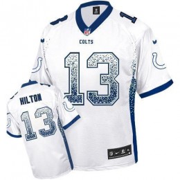 Colts #13 T.Y. Hilton White Men's Stitched NFL Elite Drift Fashion Jersey