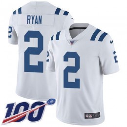 Colts #2 Matt Ryan White Men's Stitched NFL 100th Season Vapor Limited Jersey