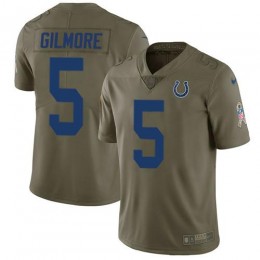 Colts #5 Stephon Gilmore Olive Men's Stitched NFL Limited 2017 Salute To Service Jersey