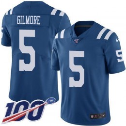 Colts #5 Stephon Gilmore Royal Blue Men's Stitched NFL Limited Rush 100th Season Jersey