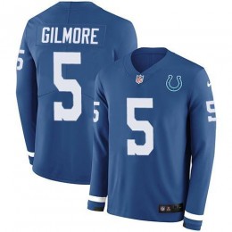 Colts #5 Stephon Gilmore Royal Blue Team Color Men's Stitched NFL Limited Therma Long Sleeve Jersey