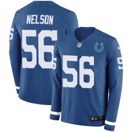 Colts #56 Quenton Nelson Royal Blue Team Color Men's Stitched NFL Limited Therma Long Sleeve Jersey