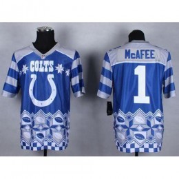 Indianapolis Colts #1 Pat McAfee Royal Blue Men's Stitched NFL Elite Noble Fashion Jersey