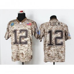 Indianapolis Colts #12 Andrew Luck Camo Men's Stitched NFL New Elite USMC Jersey