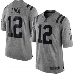 Indianapolis Colts #12 Andrew Luck Gray Men's Stitched NFL Limited Gridiron Gray Jersey