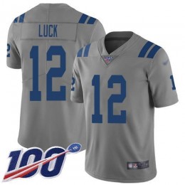 Indianapolis Colts #12 Andrew Luck Gray Men's Stitched NFL Limited Inverted Legend 100th Season Jersey