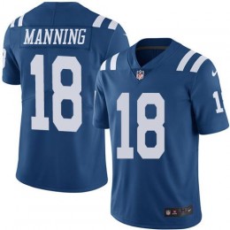 Indianapolis Colts #18 Peyton Manning Royal Blue Men's Stitched NFL Limited Rush Jersey