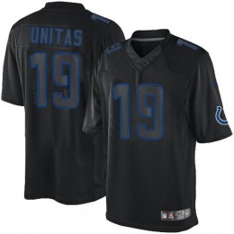 Indianapolis Colts #19 Johnny Unitas Black Men's Stitched NFL Impact Limited Jersey