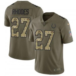 Indianapolis Colts #27 Xavier Rhodes Olive/Camo Men's Stitched NFL Limited 2017 Salute To Service Jersey