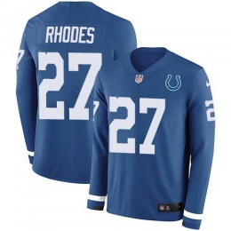 Indianapolis Colts #27 Xavier Rhodes Royal Blue Team Color Men's Stitched NFL Limited Therma Long Sleeve Jersey